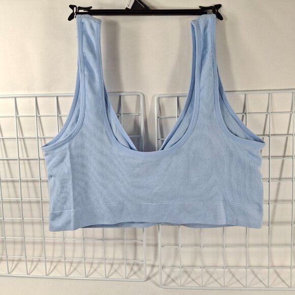 2X Seamless Wireless Sports Bra Comfortable Yoga Bralette Removable Cups Blue - Picture 5 of 11